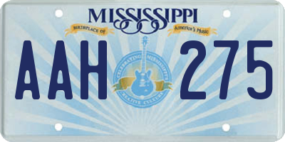 MS license plate AAH275