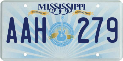 MS license plate AAH279