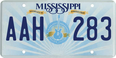 MS license plate AAH283