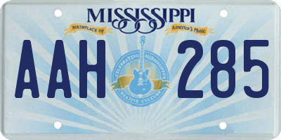 MS license plate AAH285