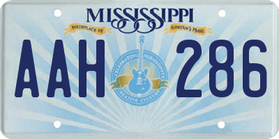 MS license plate AAH286