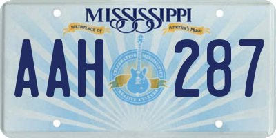 MS license plate AAH287