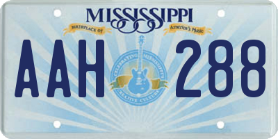 MS license plate AAH288