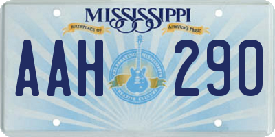 MS license plate AAH290