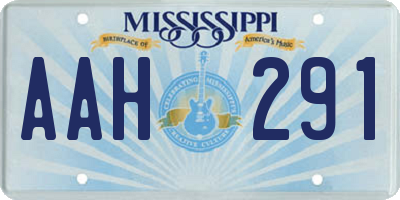 MS license plate AAH291