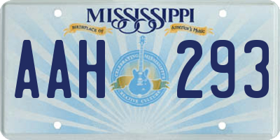 MS license plate AAH293