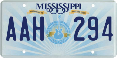 MS license plate AAH294