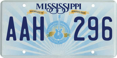 MS license plate AAH296