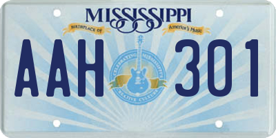 MS license plate AAH301