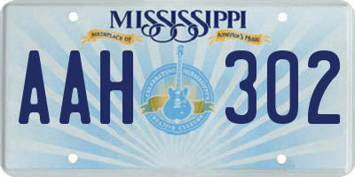 MS license plate AAH302