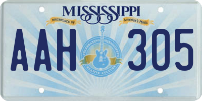 MS license plate AAH305