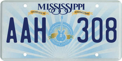 MS license plate AAH308