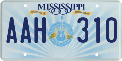 MS license plate AAH310