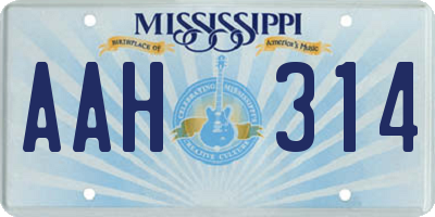 MS license plate AAH314