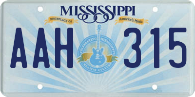 MS license plate AAH315