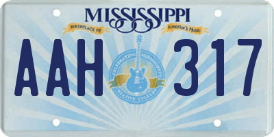 MS license plate AAH317