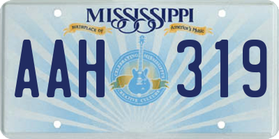 MS license plate AAH319