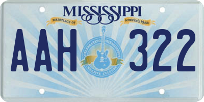 MS license plate AAH322