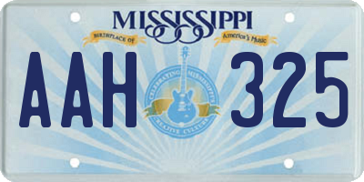 MS license plate AAH325