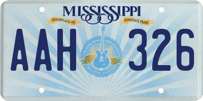 MS license plate AAH326