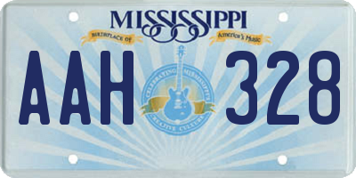 MS license plate AAH328