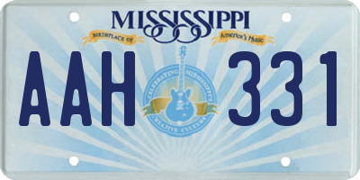 MS license plate AAH331