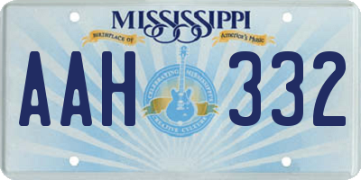 MS license plate AAH332