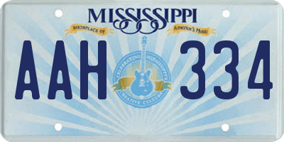 MS license plate AAH334