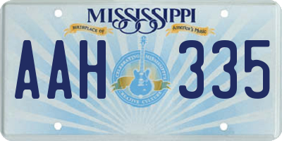 MS license plate AAH335