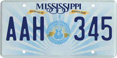 MS license plate AAH345