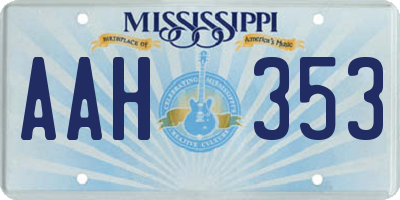 MS license plate AAH353