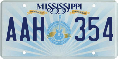 MS license plate AAH354