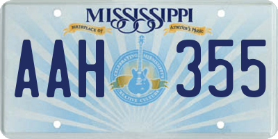 MS license plate AAH355