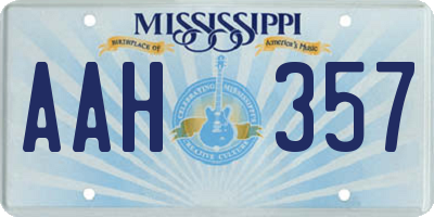 MS license plate AAH357