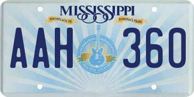 MS license plate AAH360