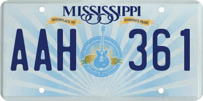 MS license plate AAH361