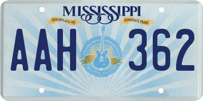 MS license plate AAH362