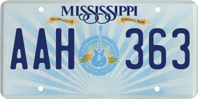 MS license plate AAH363