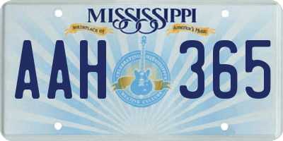 MS license plate AAH365