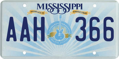 MS license plate AAH366