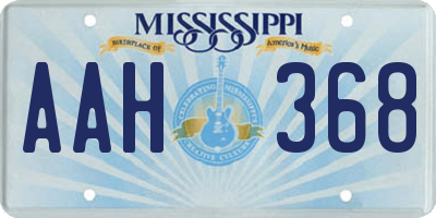 MS license plate AAH368