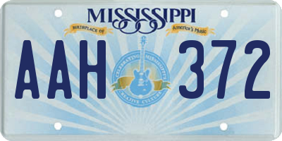 MS license plate AAH372