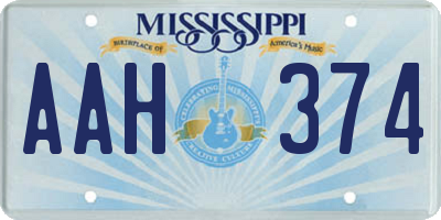 MS license plate AAH374