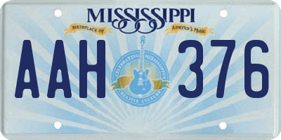 MS license plate AAH376