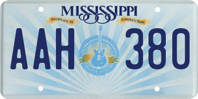 MS license plate AAH380