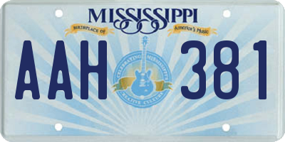 MS license plate AAH381