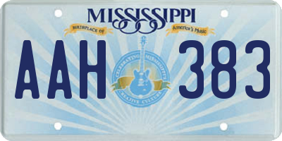 MS license plate AAH383