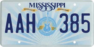 MS license plate AAH385