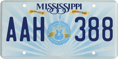 MS license plate AAH388