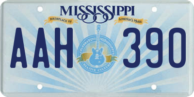 MS license plate AAH390